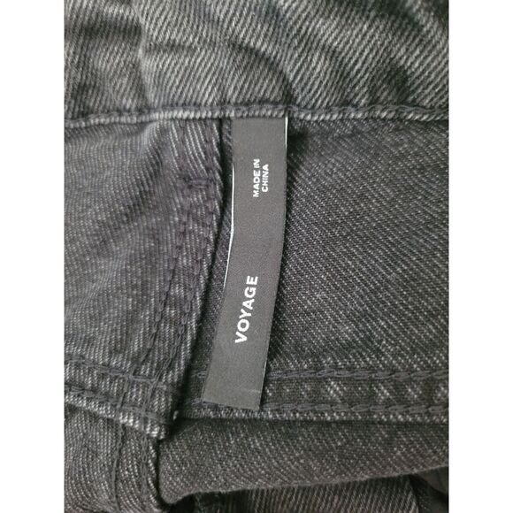 Weekday Voyage Jeans 31/30 Womens Black Dark Wash High Rise Bootcut Denim - Picture 6 of 8